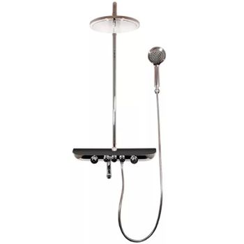 Душевая система Rav Slezak Murray MU253.5/4KC Хром Черный — фото 1, Душевые стойки