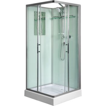 Душевая кабина WeltWasser WW500 Laine 801 80x80 10000003258 профиль Хром стекло прозрачное — фото 1, Душевые кабины