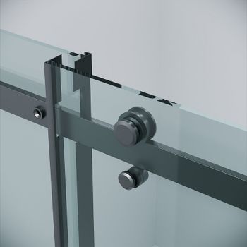 Душевая дверь Grossman Classic 100 100.K33.04.100.21.00 профиль Черный матовый стекло прозрачное — фото 6, Раздвижные душевые двери