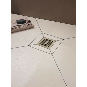 Душевой трап Berges Platz Uno 150x150 090170 с решеткой Хром матовый — фото 2, Трапы для душа