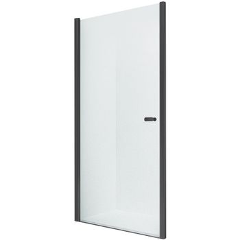 Душевая дверь New Trendy New Soleo Black 80 D-0210A профиль Черный стекло прозрачное — фото 1, Распашные душевые двери