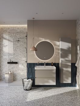 Тумба под раковину Roca Ona 80 A857630510 подвесная Бежево-серый матовый — фото 8, Тумбы под раковину