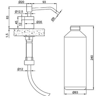 Товар: Диспенсер для жидкого мыла Nofer 03102.S встраиваемый Матовая нержавеющая сталь - фото 4 Диспенсер для жидкого мыла Nofer 03102.S встраиваемый Матовая нержавеющая сталь — фото 4, Диспенсеры для жидкого мыла