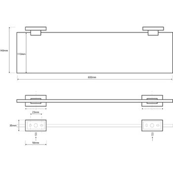 Стеклянная полка Bemeta Plaza 118102042 Хром — фото 2, Полки для ванной и душа