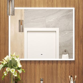 Зеркало Bond Cube 100x80 M44ZE-10080 с подсветкой с сенсорным выключателем — фото 1, Зеркала в ванную комнату