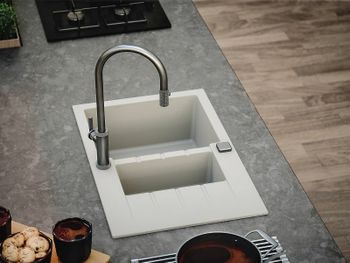 Кухонная мойка Alveus Granital Cadit 70 Arctic G11 790x500 1131357 Белая — фото 4, Кухонные мойки