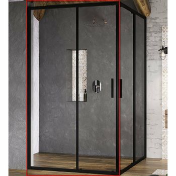 Душевая дверь Ravak Blix Slim BLSRV2K-80 X1XM40300Z1 профиль Черный стекло Transparent — фото 1, Раздвижные душевые двери