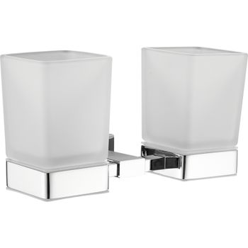 Стакан для зубных щеток Belz B902 B90208 двойной Хром — фото 1, Стаканы для зубных щеток