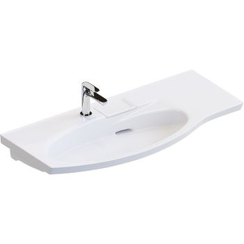 Раковина Kerama Marazzi Riva 100 L RV.wb.100Lh Белая глянцевая — фото 1, Раковины встраиваемые сверху