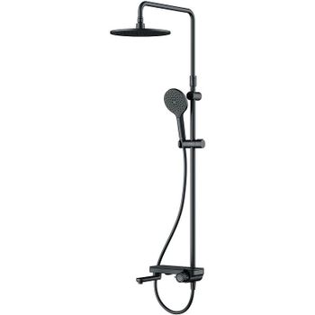 Душевая система AM.PM Like F0780722 Черная матовая — фото 1, Душевые стойки