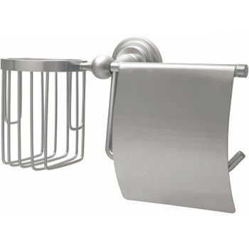 Держатель туалетной бумаги и освежителя воздуха WasserKRAFT Ammer K-7059 с крышкой Хром матовый — фото 1, Держатели туалетной бумаги