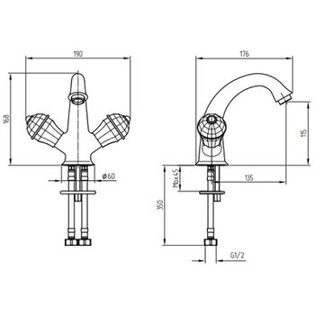 Смеситель для раковины Migliore Prestige Crystal 28006 Хром — фото 3, Смесители для раковины