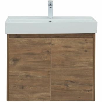 Тумба под раковину Aquanet Nova Lite 75 298852 подвесная Дуб рустикальный — фото 1, Тумбы под раковину