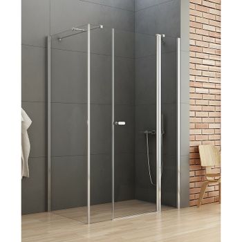 Душевой уголок New Trendy New Soleo Chrome 110х100 K-0372 профиль Хром стекло прозрачное — фото 2, Прямоугольные душевые уголки