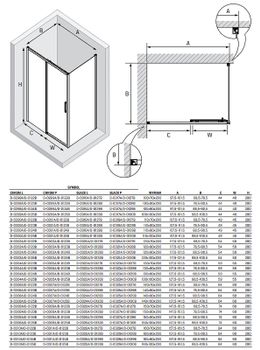 Душевой уголок New Trendy Prime Black 100х100 R D-0317A/D-0130B профиль Черный стекло прозрачное — фото 9, Квадратные душевые уголки