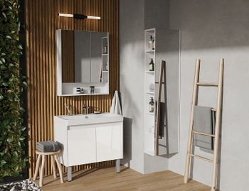 Тумба под раковину Aquaton Сканди Doors 80 1A282901SD010 Белая — фото 4, Тумбы под раковину