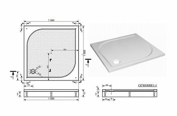 Душевой поддон из искусственного камня Эстет Гамма 100х100 ФР-00000957 Белый — фото 4, Душевые поддоны из искусственного камня