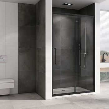 Душевая дверь Abber Schwarzer Diamant 180 AG30180BH профиль Черный стекло прозрачное — фото 2, Раздвижные душевые двери