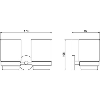 Стакан для зубных щеток Aquatek Бетта AQ4617MB двойной Черный матовый — фото 2, Стаканы для зубных щеток