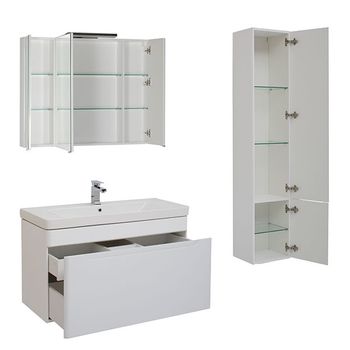 Тумба под раковину Aquanet София 105 199870 подвесная Белый глянец 199870 — фото 5, Тумбы под раковину