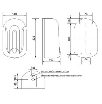 Диспенсер для жидкого мыла Nofer Automatics 03033.W Белый — фото 3, Диспенсеры для жидкого мыла