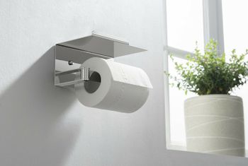 Держатель туалетной бумаги Schein 9356CH с полкой Хром — фото 5, Держатели туалетной бумаги