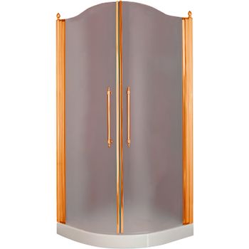 Душевой уголок Migliore Diadema 90x90 22680 профиль Бронза стекло матовое — фото 1, Душевые уголки четверть круга