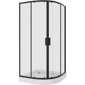Душевой уголок Niagara Nova NG-6806-08 BLACK 90х90 профиль Черный стекло прозрачное — фото 1, Душевые уголки четверть круга