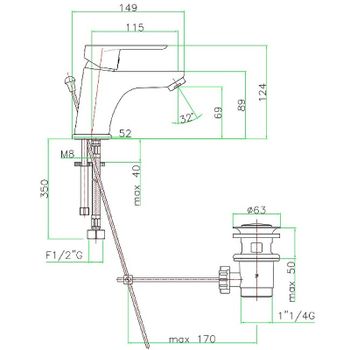Смеситель для раковины Webert Sax Evolution SE830102560 Черный матовый — фото 5, Смесители для раковины