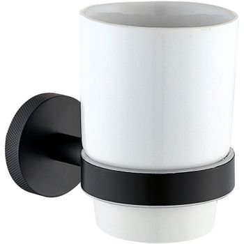 Стакан для зубных щеток Allen Brau Priority 6.31002-31 Белый Черный матовый — фото 1, Стаканы для зубных щеток