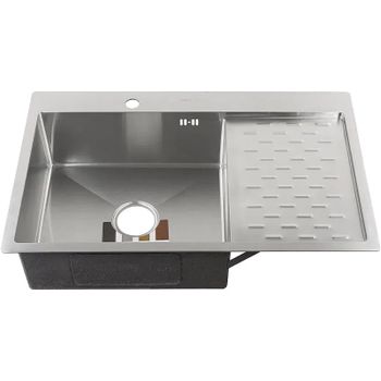 Кухонная мойка Fabia 80х50 80503L Сатин — фото 2, Кухонные мойки