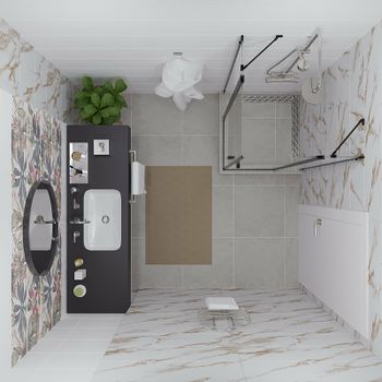 Душевой уголок Triton Тау-Блэк 90х90 Щ0000054036 профиль Черный стекло прозрачное — фото 6, Квадратные душевые уголки