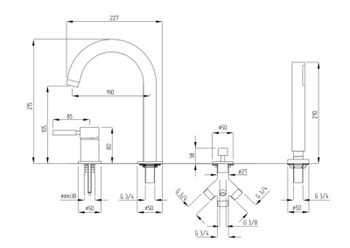 Смеситель на борт ванны Migliore Fortis 31556 (18651) Хром — фото 2, Смесители на борт ванны