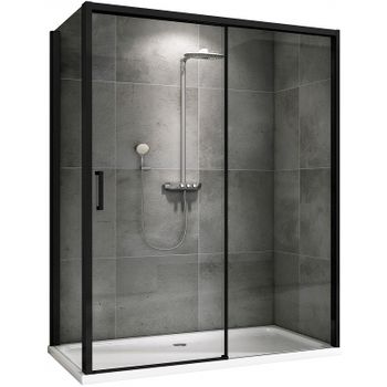 Душевой уголок Abber Komfort 120x90 AG93120B-S92B профиль Черный стекло прозрачное — фото 1, Прямоугольные душевые уголки