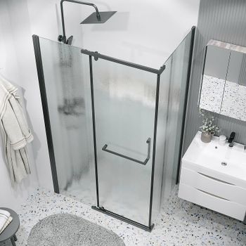 Душевая стенка Grossman Pragma 80 200.K33.03.80.21.02 профиль Черный матовый стекло шиншилла — фото 4, Боковые стенки