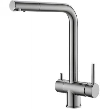 Смеситель для кухни Alveus Aquila Sat 1139805 Сатинированная сталь — фото 1, Смесители для кухни