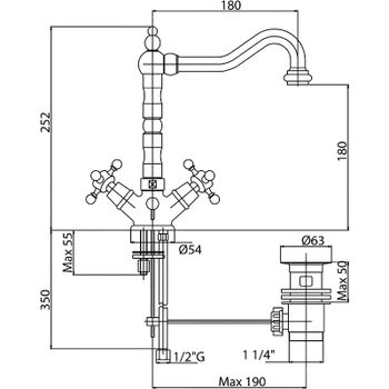 Смеситель для раковины Cezares Lord-LS2-02 Бронза — фото 3, Смесители для раковины