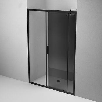 Душевая дверь AM.PM Gem 140 W90G-140-1-195BG профиль Черный матовый стекло тонированное-прозрачное — фото 6, Раздвижные душевые двери