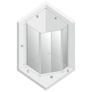 Душевой уголок New Trendy New Soleo Chrome 100х80 K-0611 профиль Хром стекло прозрачное — фото 7, Душевые уголки трапеция