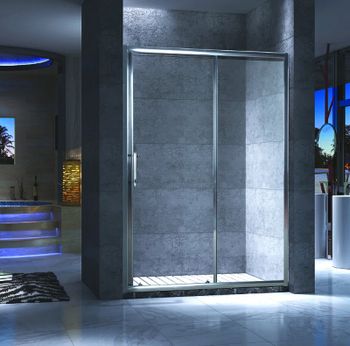 Душевая дверь Esbano ES-100DK 100 ESDN100DK профиль Хром стекло прозрачное — фото 1, Раздвижные душевые двери