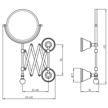 Косметическое зеркало Migliore Provance 17695 с увеличением Золото — фото 4, Косметические зеркала