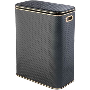 Корзина для белья Geralis PBG-Bb Punto Черная, кант Золото, стандартная — фото 1, Корзины для белья