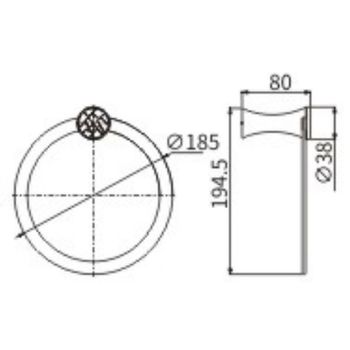 Кольцо для полотенец CeramaLux Virginia 94306A Хром — фото 2, Полотенцедержатели