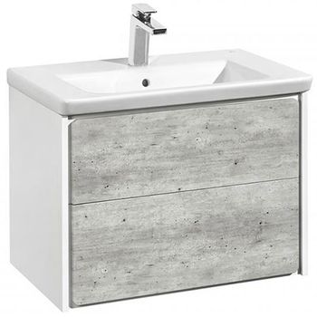 Тумба под раковину Roca Ronda 80 ZRU9303004 подвесная Бетон Белый матовый — фото 1, Тумбы под раковину