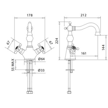 Смеситель для раковины Migliore Arcadia 18382 Бронза — фото 3, Смесители для раковины