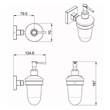 Дозатор для жидкого мыла Azario Rina AZ-87012 Хром — фото 2, Дозаторы