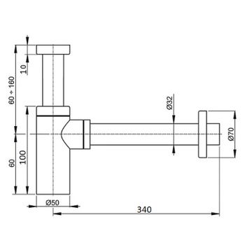 Сифон для раковины CeramaLux C-057MW(MWBC-036) Белый матовый — фото 2, Сифоны для раковины