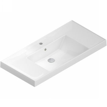 Раковина Kerama Marazzi Cubo 100 CU.wb.100 Белая глянцевая — фото 1, Раковины встраиваемые сверху