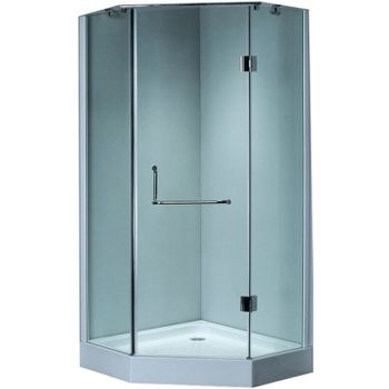 Душевой уголок Grossman GR-8090 185х90 профиль Белый/Хром стекло прозрачное — фото 1, Душевые уголки трапеция