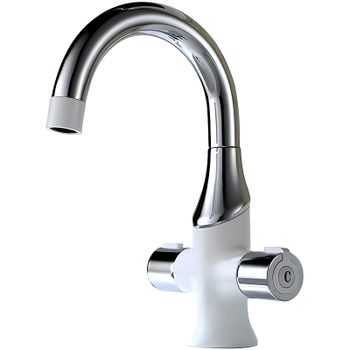 Смеситель для раковины Gappo G49 G1049 Белый Хром — фото 1, Смесители для раковины